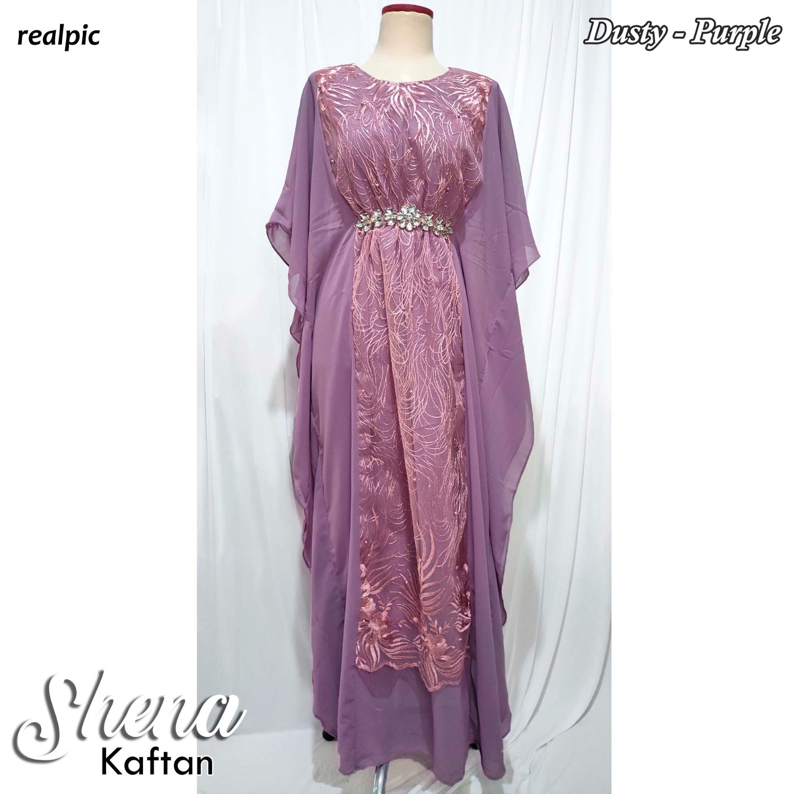 shena kaftan bahan ceruty kombi brukat +furing