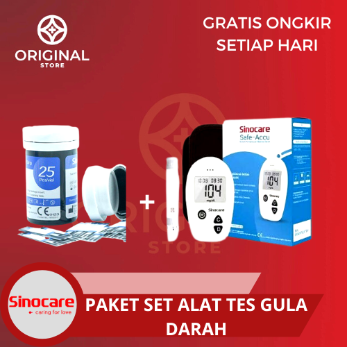 Sinocare Safe-Accu Strip Uji Gula Darah (50 Strip) Sinoheart