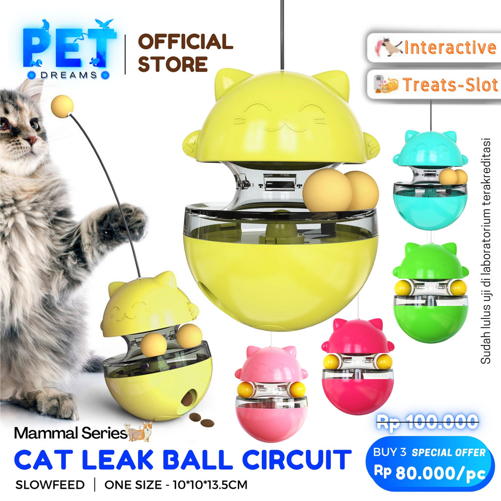 MAINAN KUCING BOLA BULU GERAK CAT KITTEN TEASER BALL STICK CIRCUIT TOY