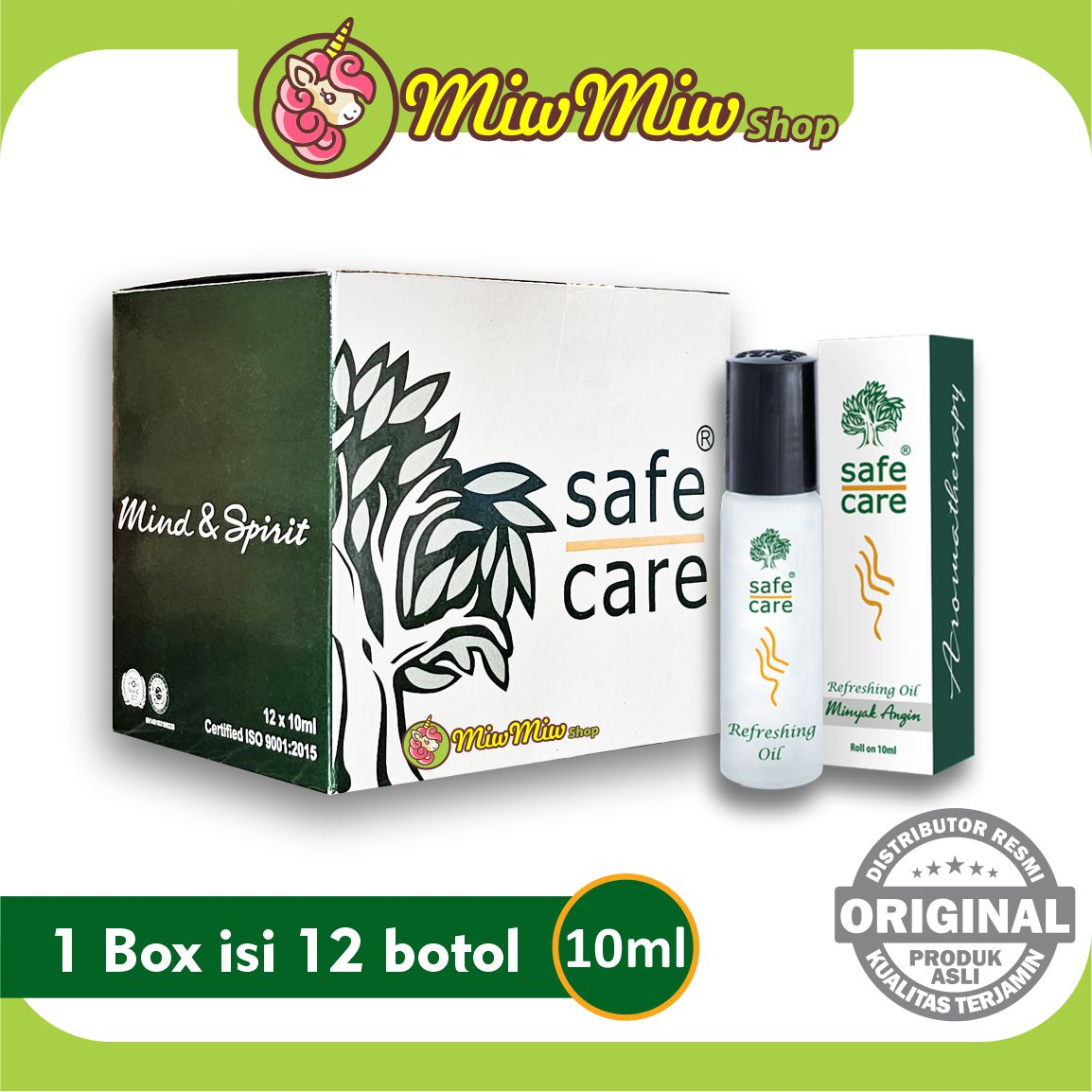 SAFE CARE Minyak Angin Aromatherapy Roll On 10 ml (SafeCare Grosir Box isi 12 botol)