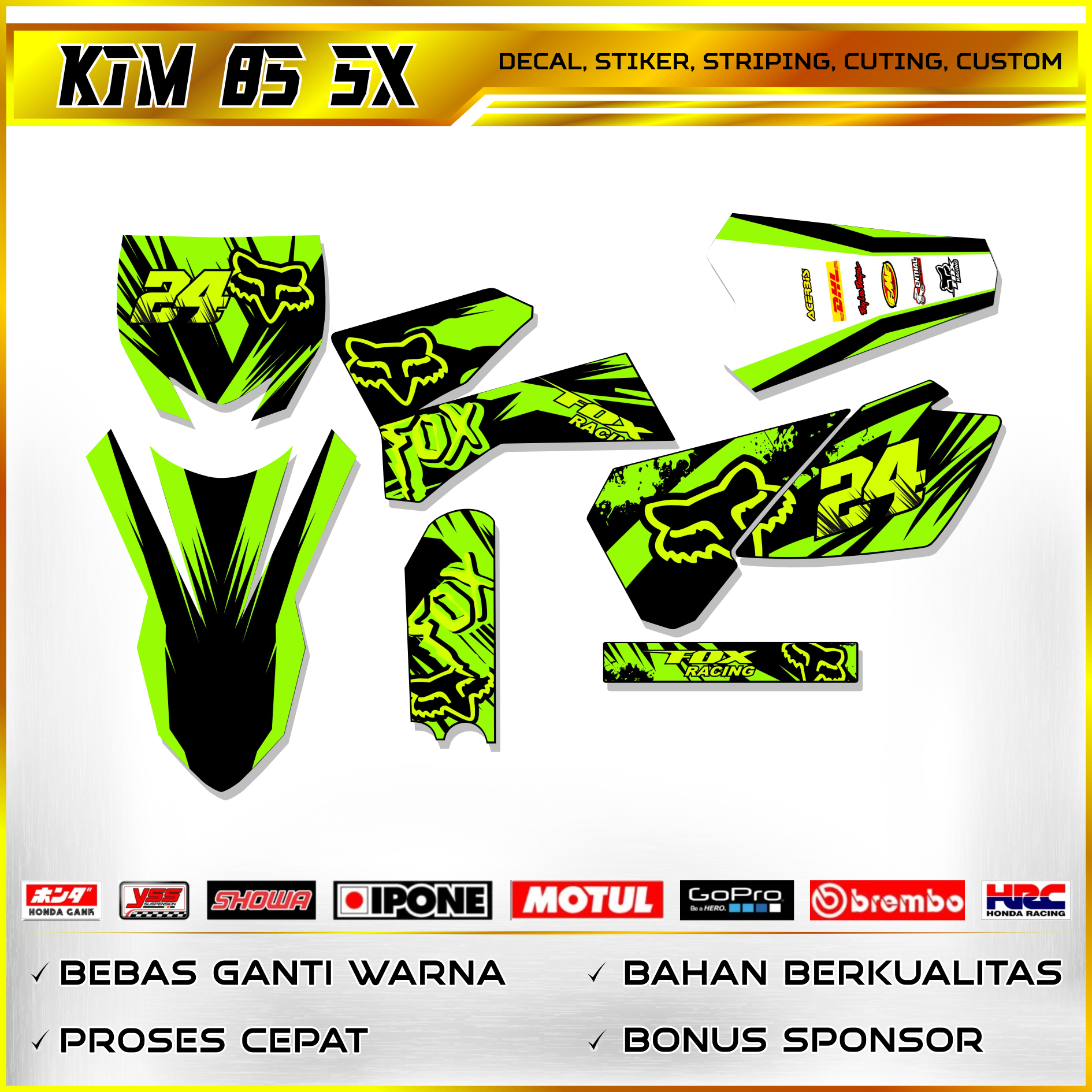 DECAL KTM 85 SX BAHAN BERKUALITAS MURAH
