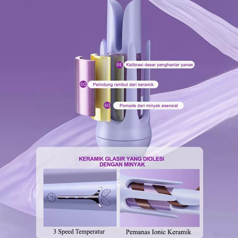 CATOKAN KERITING KERAMIK OTOMATIS / CATOKAN RAMBUT CURLY / AUTOMATIC CURLING BAR 32MM HAIR CURLER JRW0168