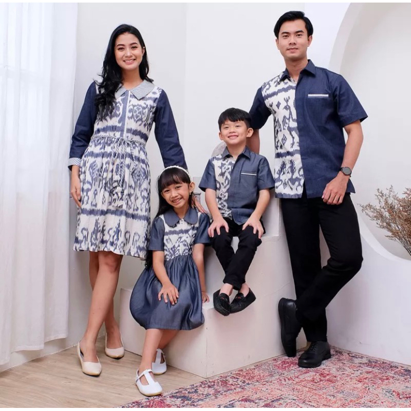 Fashion_tenun - Set Couple Tenun /Baju Couple Ibu Anak/Sarimbit Tenun Keluarga