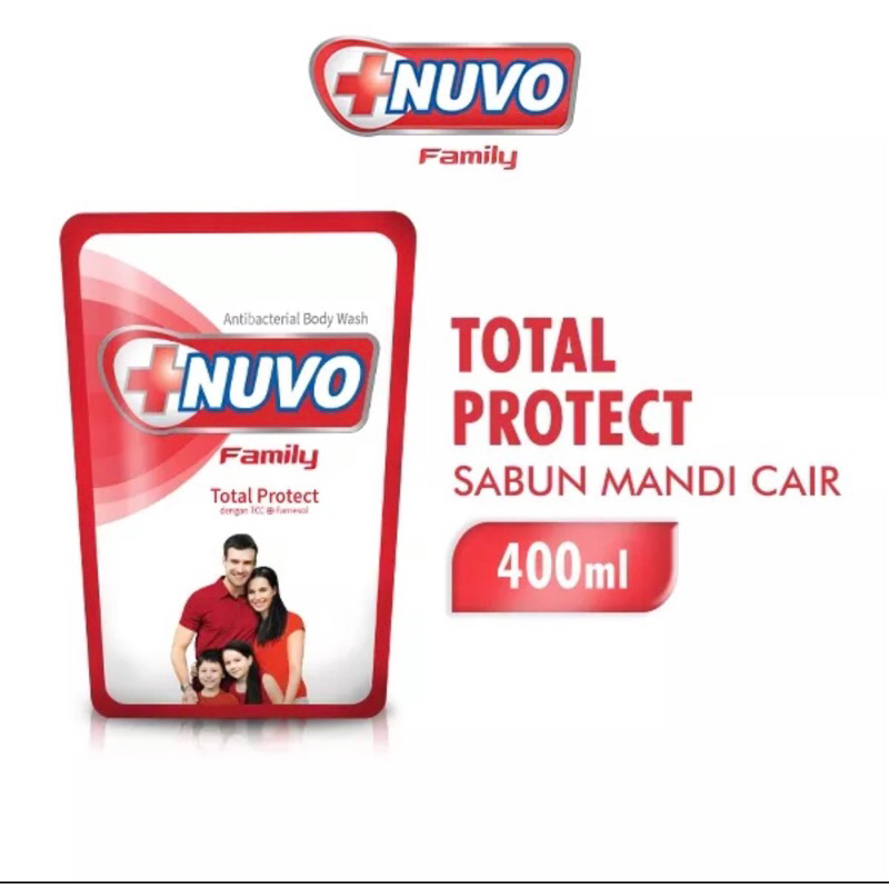 Nuvo Family Sabun Mandi Cair Merah / Biru Pouch 825 ML