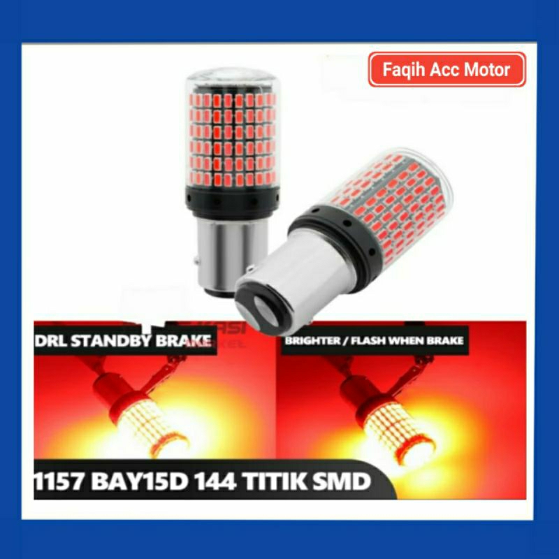 Lampu Stop Led Motor Mobil BAY15D 1157 Senja Rem STROBO