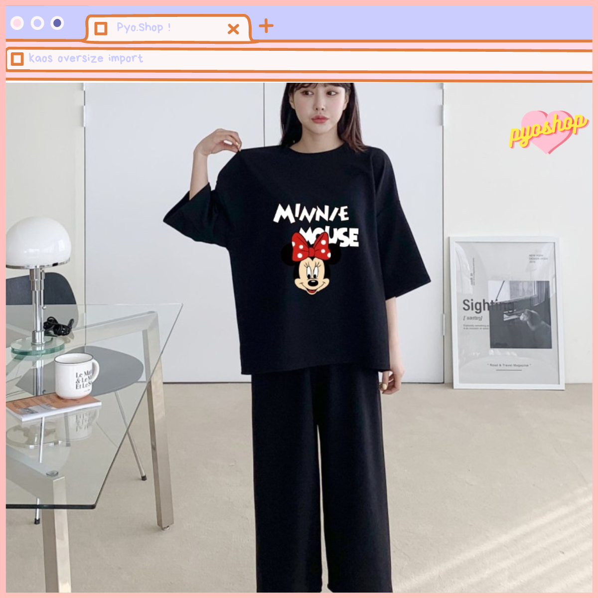 Setelan Import Minnie Mouse Celana Panjang