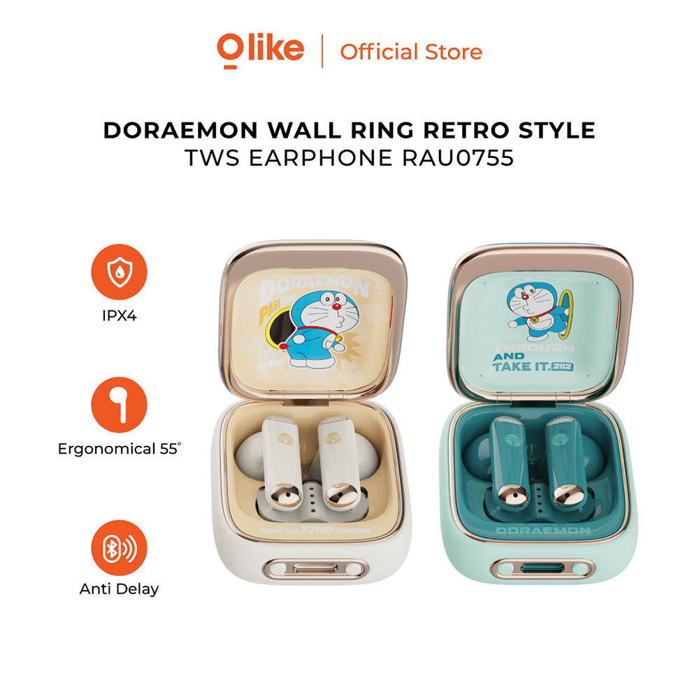 OLIKE DORAEMON TRUE WIRELESS BLUETOOTH EARPHONE EARBUDS TWS RING RETRO