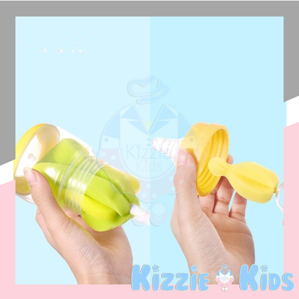 Kizzie Sponge Brush / Sikat Botol Gelas Busa / Cleaner Glass / Sikat Botol Susu Murah