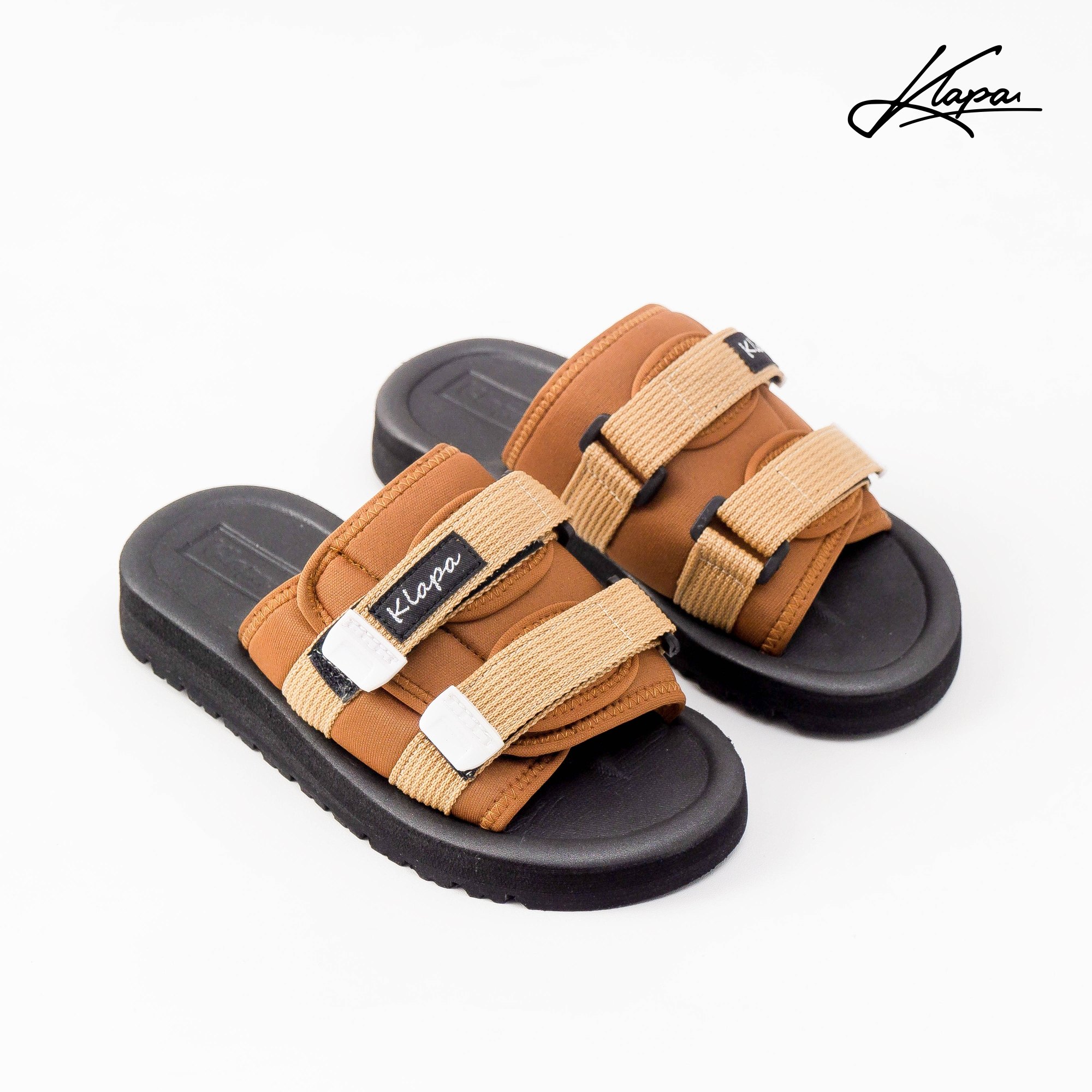 Klapa Kids - Grizzly Tan Sandal Anak Laki laki Slide / Flipflop / Selop Sandal Anak