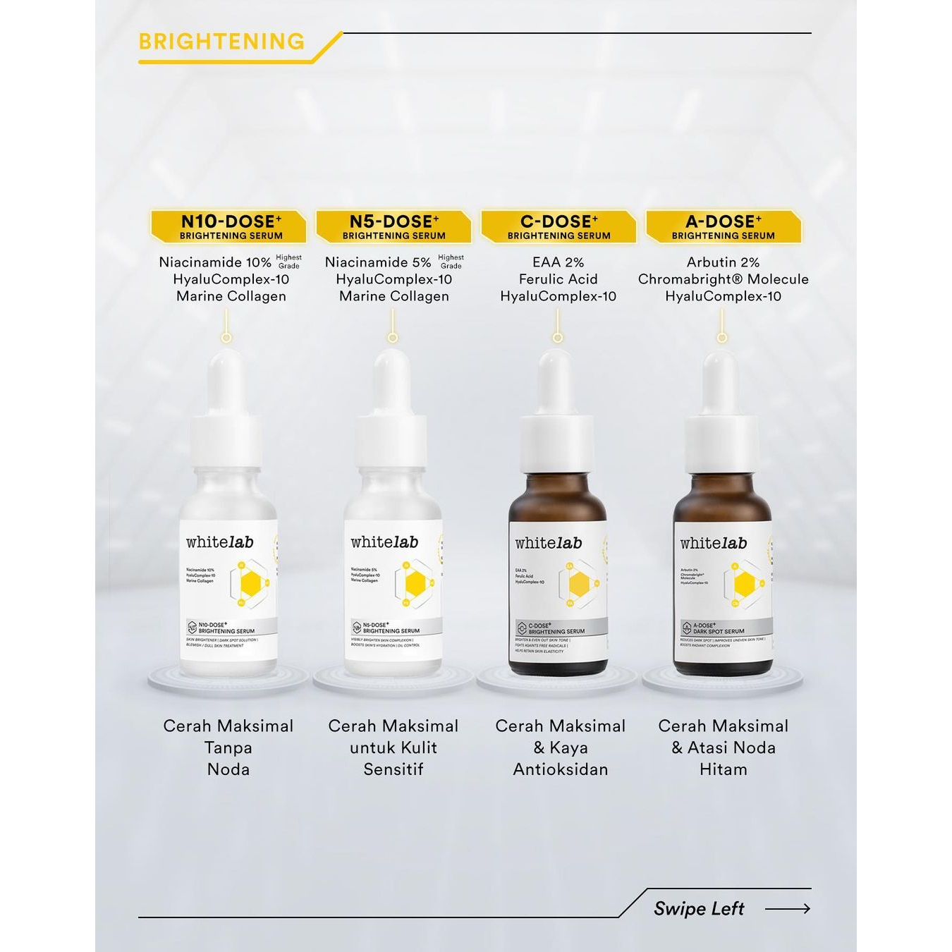 Whitelab Intense Brightening Niacinamide 10% Face Serum Body Acne Calming Peeling Granactive Retinoid Retinol Bakuchiol Intensive Booster C-Dose Real Barrier Natural Factor NMF Probiome Age Correxion Firming A-Dose White Lab