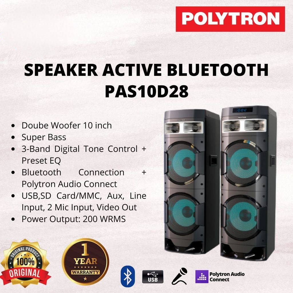 Speaker Active Bluetooth Polytron PAS 10D28