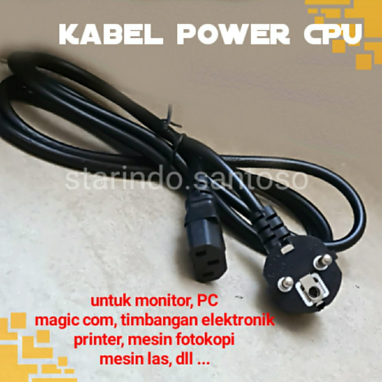 Berbagai kabel power 1,8m PC CPU printer laptop komputer magic com rice cooker 1,8 meter kabel buntung saklar on off angka 8