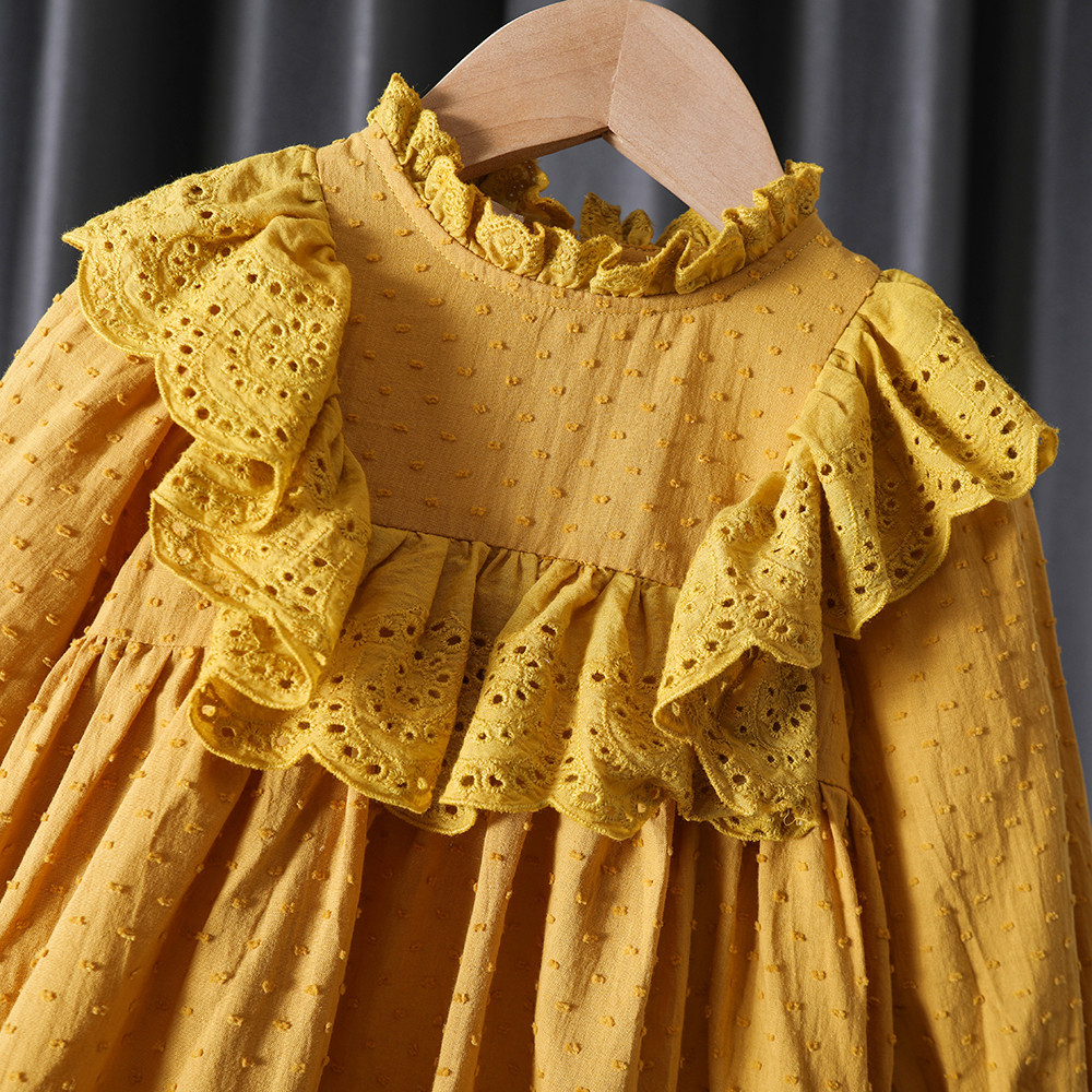 [Brandedbaby] 1T-5T Dress Casual Anak Perempuan Uragiri Kuning Style Korea Import Lengan Panjang