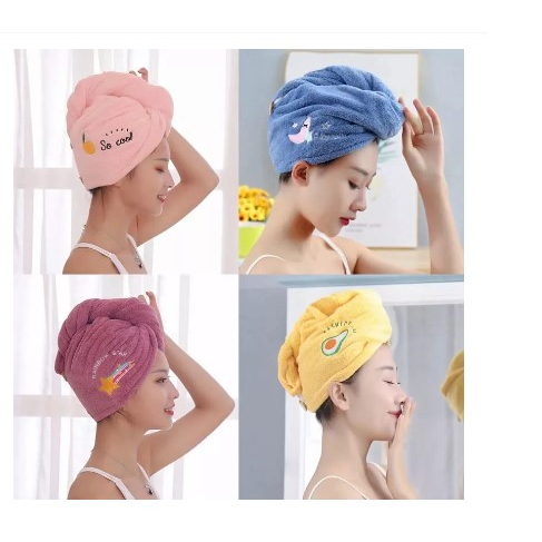 towel pengering rambut kancing / handuk pengering rambut import / handuk rambut model kancing / hand