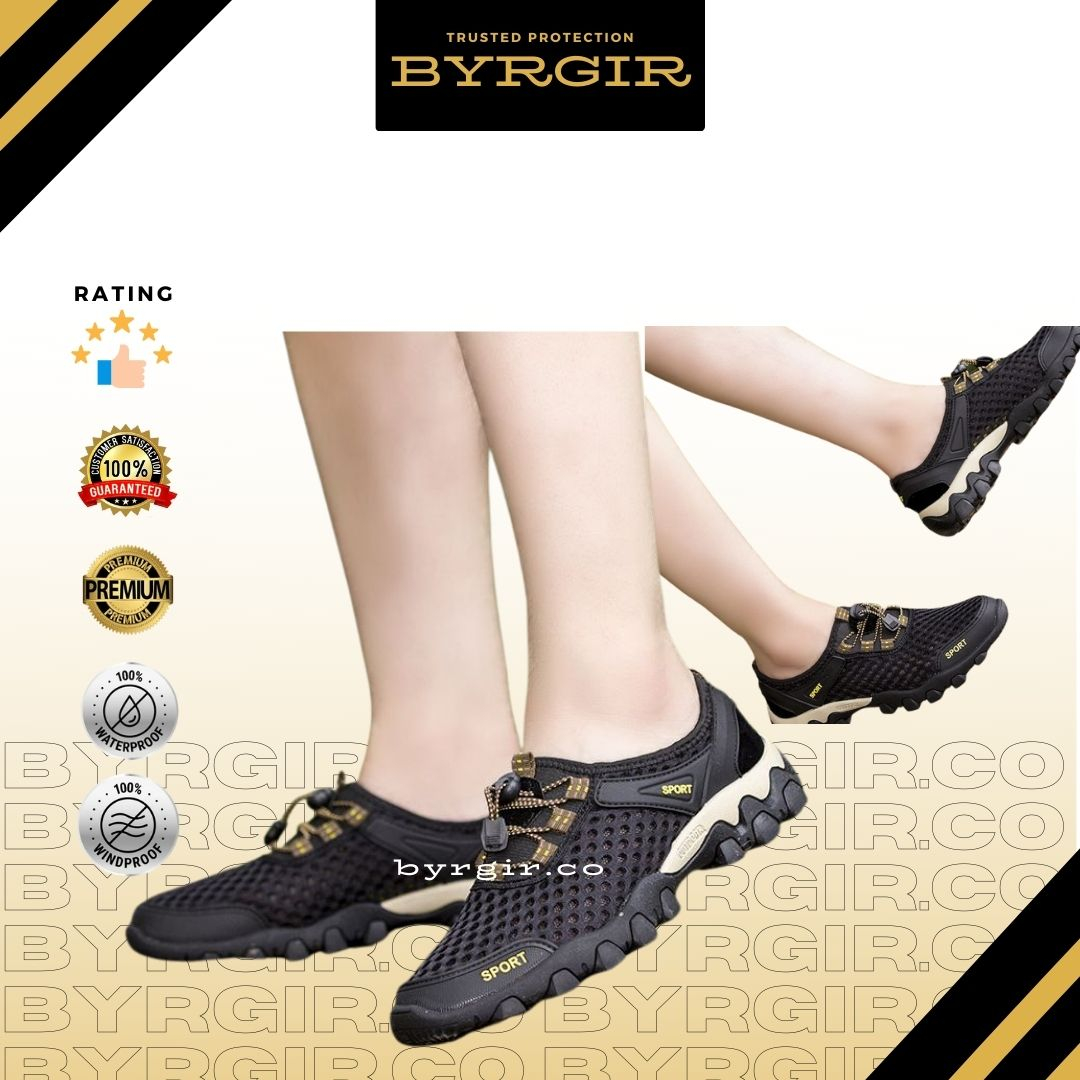 BYRGIR Sepatu Tracking Sport Pria Sneakers Gunung Hiking Quick Dry Outdoor Import Sporturedo Stonger Terbaru Shoe Olahraga Laki Laki Original Korean