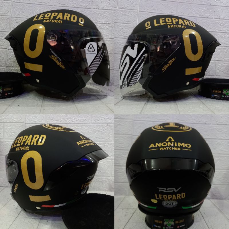 HELM RSV NEW WINDTAIL SOLID BLACK DOFF LEOPARD