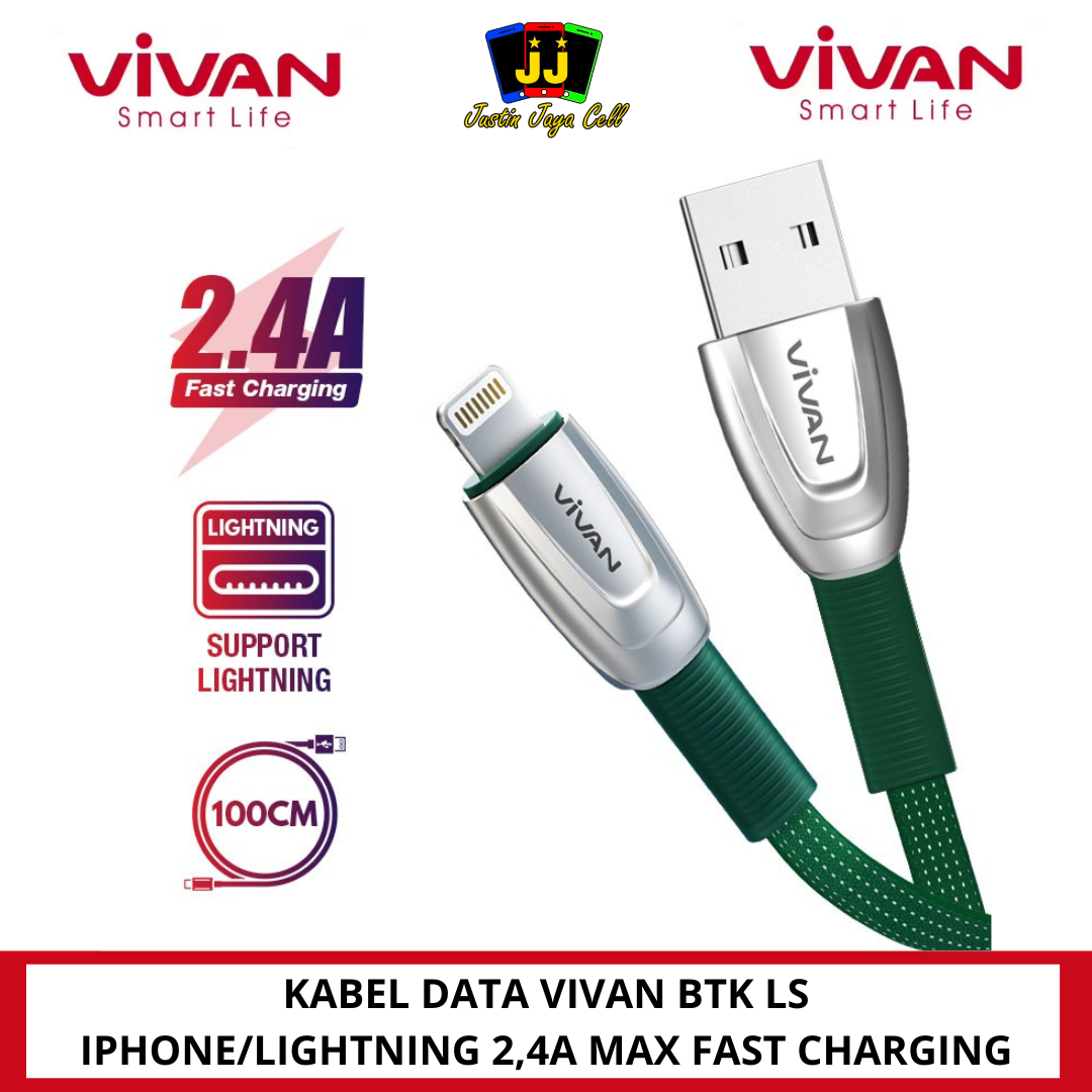 KABEL DATA IPHONE VIVAN BTK LS 2,4A FAST CHARGING 100 CM