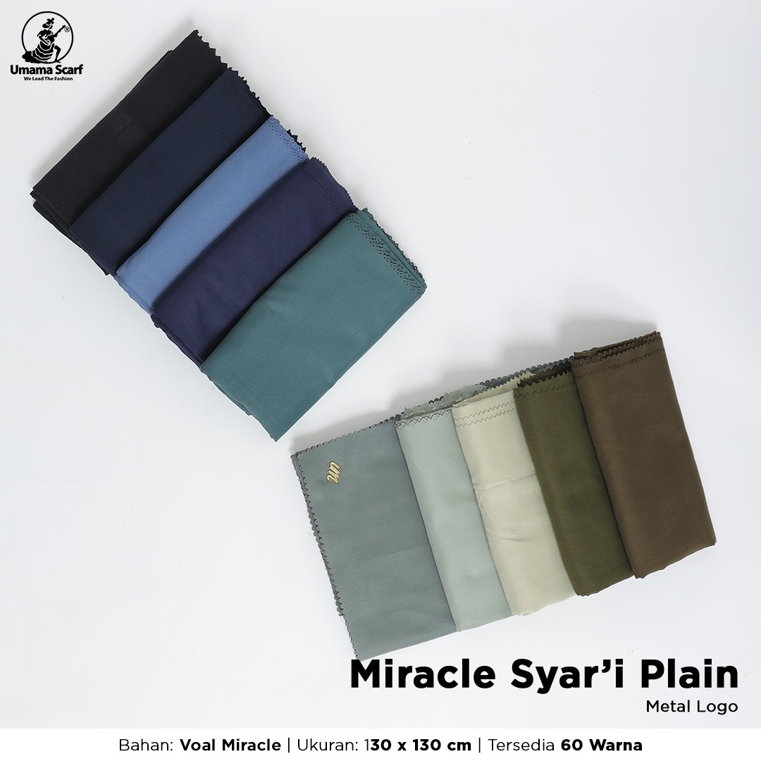 UMAMA HIJAB SEGI EMPAT Voal Miracle Syari Polos Lasercut Dengan Metal Logo