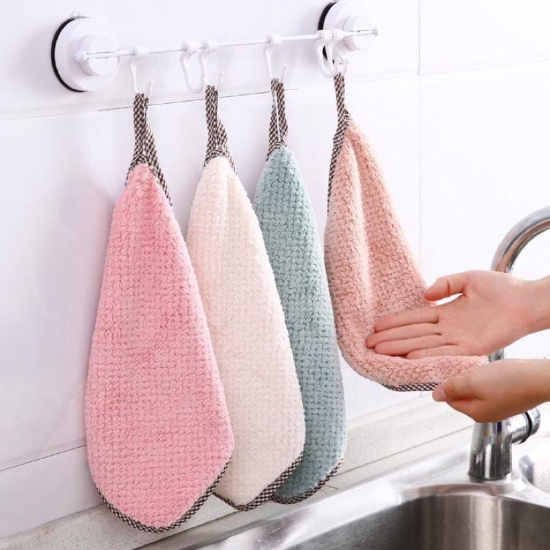 Kain Lap Dapur Gantung Hand Towel Microfiber Lap Microfiber Dapur Kain Lap Micro Fiber Anti Minyak