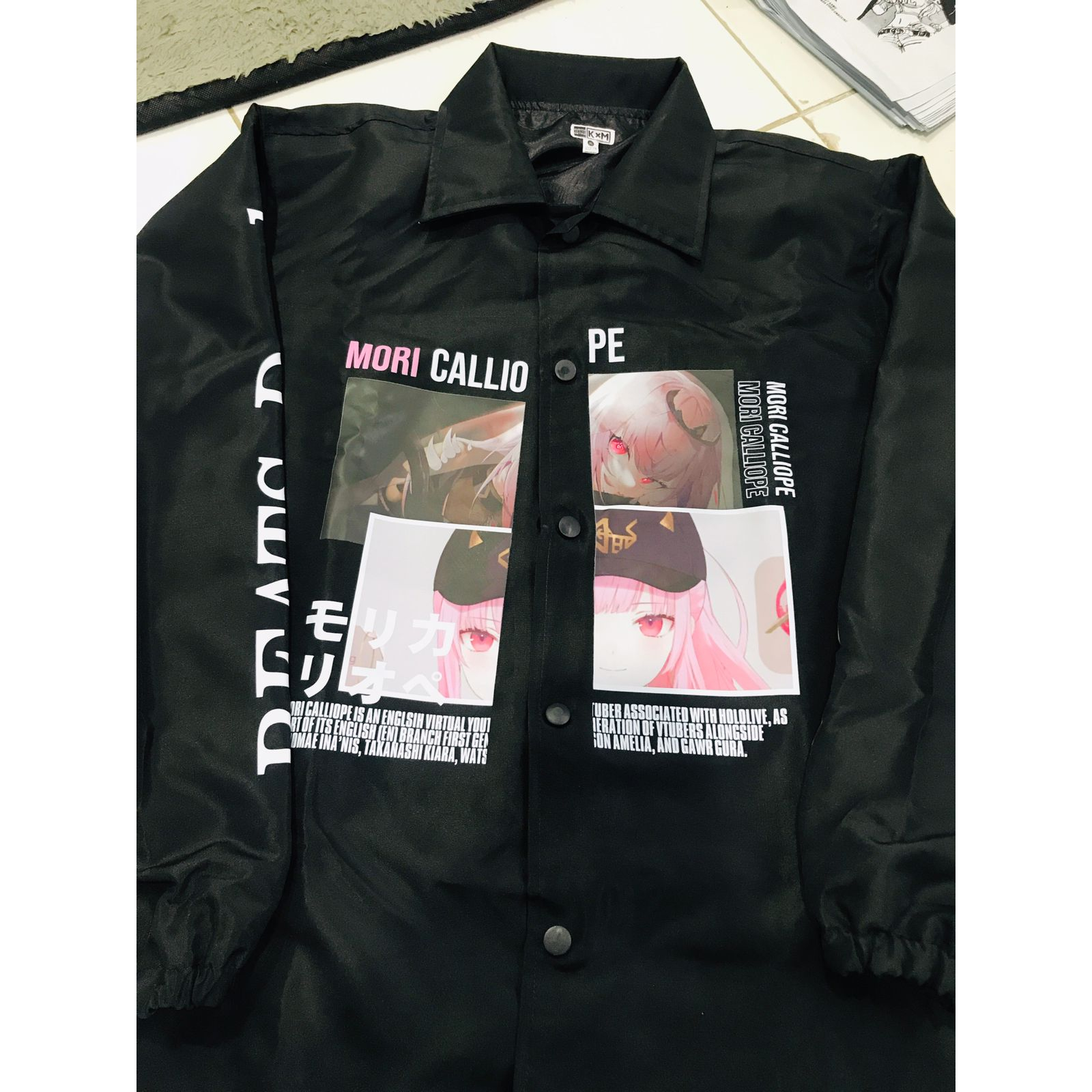 Jaket Coach Mori Calliope Gaming Hololive Vtuber Premium Unisex