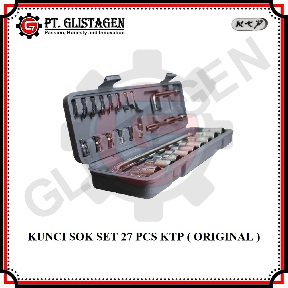 KTP KUNCI SOK SET 27 PCS MATA SOCK SHOCK SOCKET TOOL KIT SET 8-21 MM