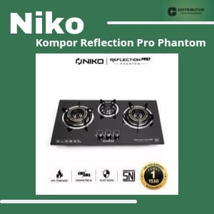 NIKO Kompor Gas 3 Tungku Pro Phantom All Black Original