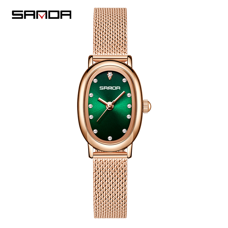 SANDA 1119 Jam Tangan Wanita Analog Retro Style Tali Stainless Quartz WATCHKITE WKOS