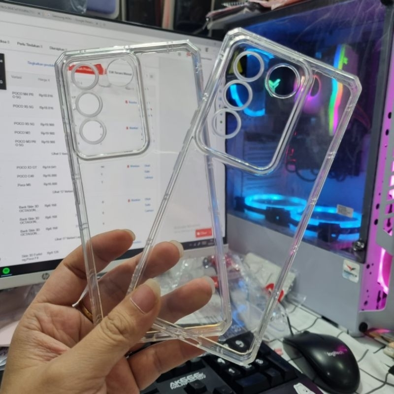 BARU TPU TEBAL Case KOTAK Vivo V27 V27e  Softcase Bening Crack/Soft Casing AirBag Anti Fall Protecth Camera/Silikon-Silicon-Silicone Glossy Transparent-Transparan Bumper KINGKONG HD SQUARE EDGE CLEAR Galaxy Original ORI Murah 5G PLUS FE V 27 V2 7 V27 e 4G