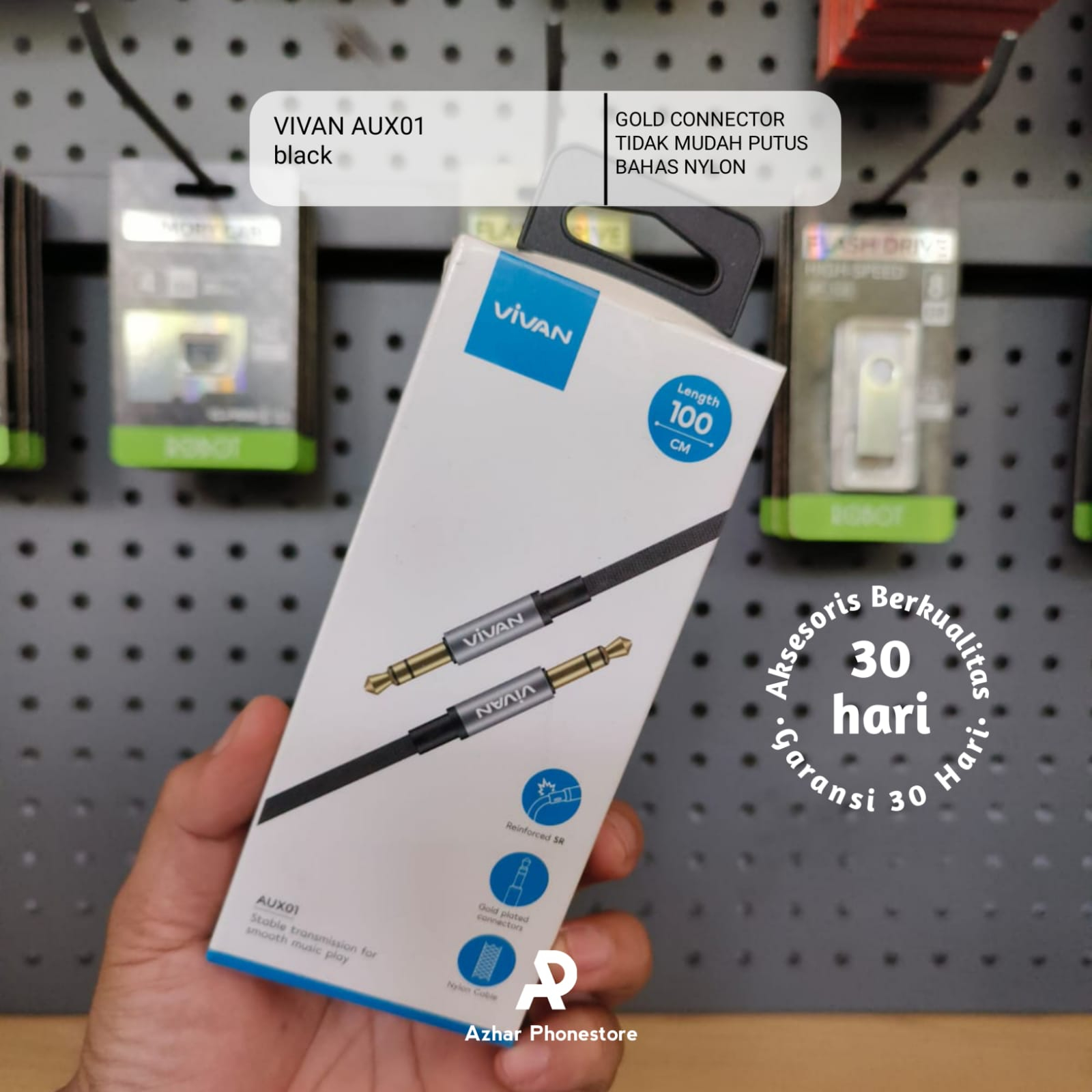 KABEL VIVAN AUX 01, BISA LAPTOP KE SPEAKER, BISA HP KE SPEAKER