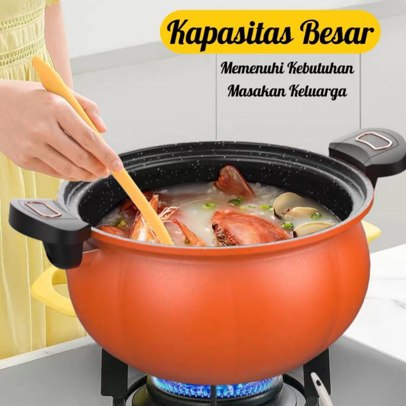 Panci Presto Labu Stainless Ukuran Besar 8L Anti Lengket Cooker Serbaguna⭐ Super8 ⭐