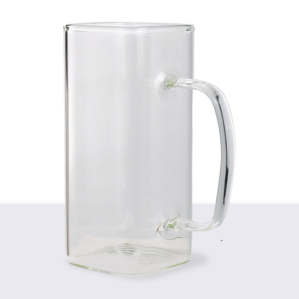 One Two Cups Gelas Cangkir Kopi Glass Coffee Mug 370 ml - CL001 - Transparent