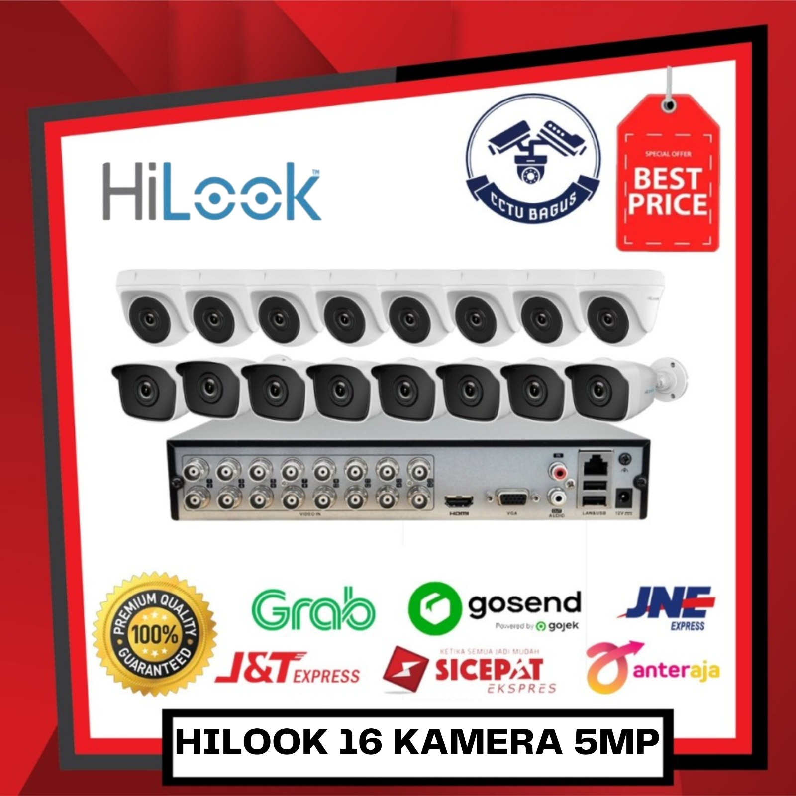 PAKET CCTV HILOOK 16 KAMERA 5MP