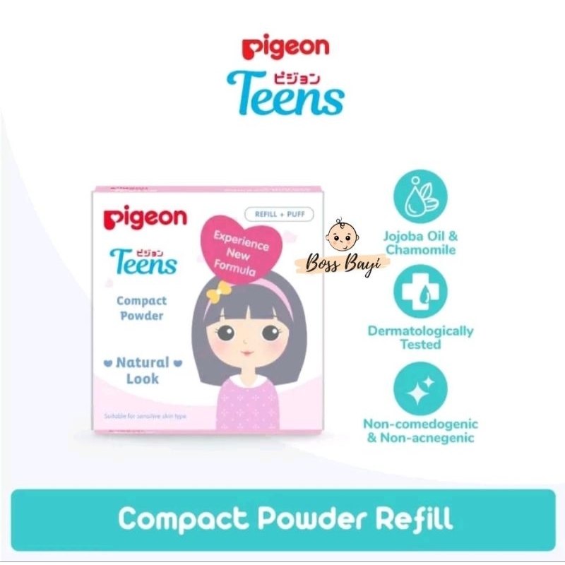 PIGEON TEENS - Compact Powder 14gr / Refill Compact (Bedak Padat untuk Remaja)