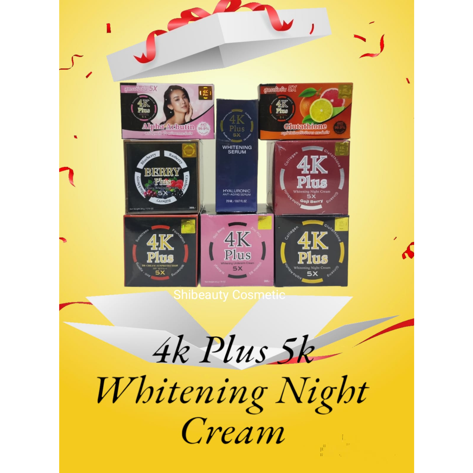 [READY STOCK] 4K Plus 5X Whitening Night Cream | Underarm Cream | Day Cream | BB Cream | Goji Berry | Berry Plus Thailand