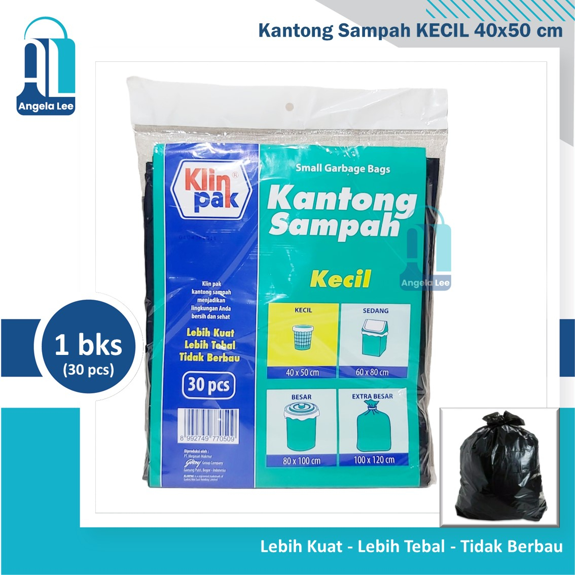 Klinpak Plastik Kantong Sampah Kecil 40x50cm isi 30 lembar