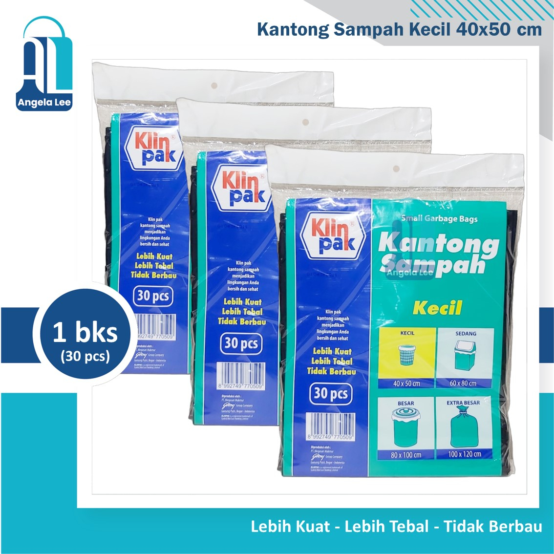 Klinpak Plastik Kantong Sampah Kecil 40x50cm isi 30 lembar