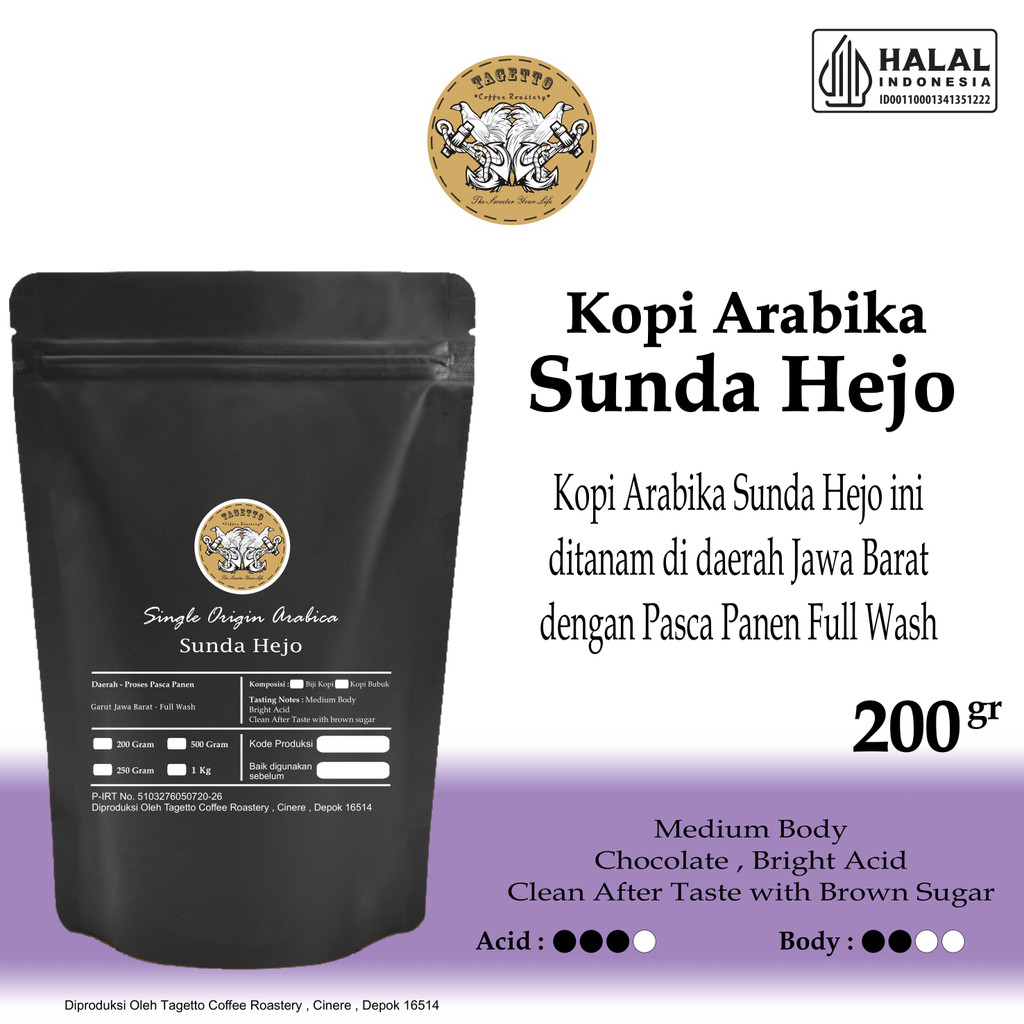 

KOPI ARABIKA SUNDA HEJO 200GR BIJI ATAU BUBUK | PREANGER |ARABICA COFFEE