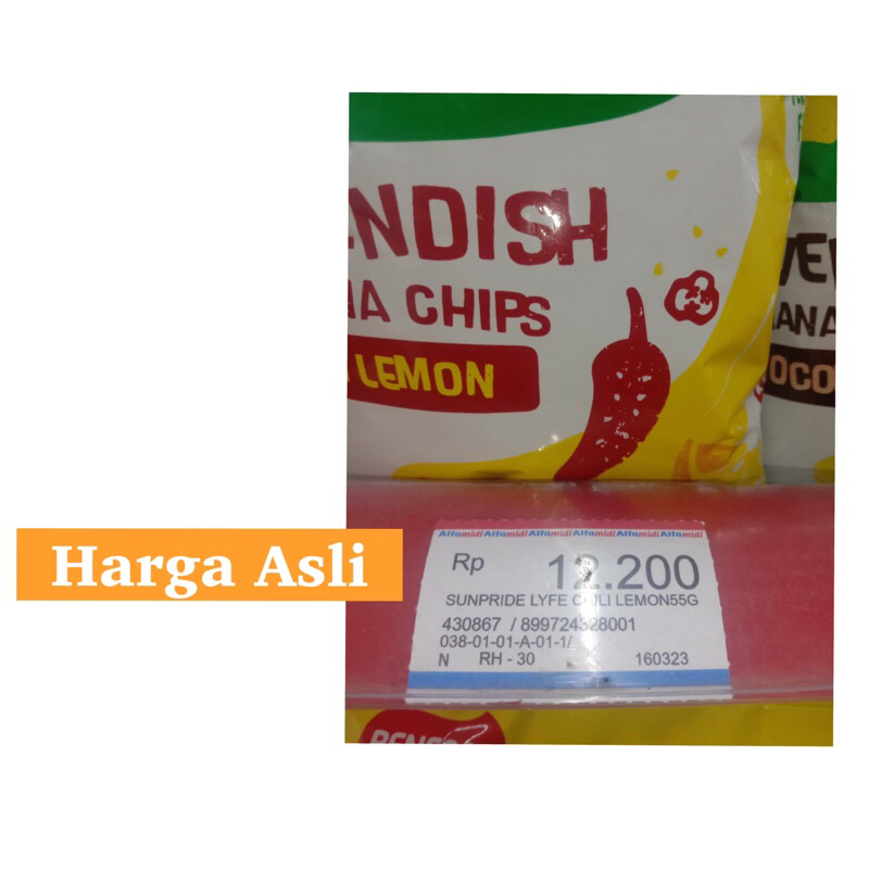 SUNPRIDE Lyfe Banana Chips Cavendish Chili Lemon &amp; Chocolate Pouch 55gr