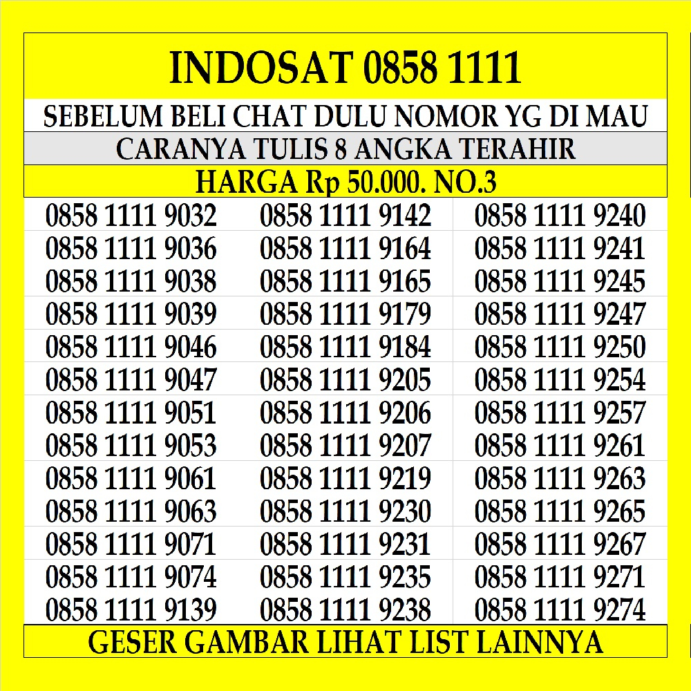 Nomor Cantik Indosat Ooredoo 4G LTE Nomer Perdana Im3