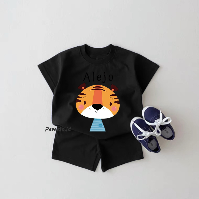 Pamelo.id Set Anak Viral / Alejo Tiger / Fashion Anak / Stelan baju anak / Korea Style / Set Balita / Baju Anak Unisex