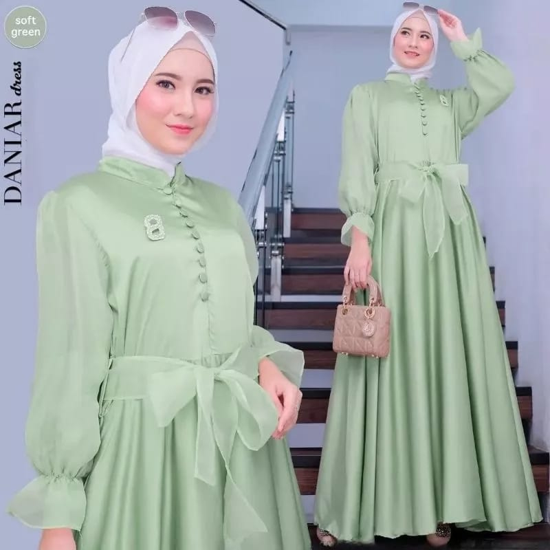 Gamis Terbaru 2023 Baju Wanita Kekinian Gamis Organza Daniara Dress Kondangan Busui Friendly Gaun Pesta