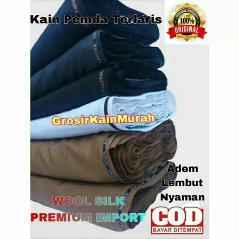 KAIN PEMDA KHEKI/SERAGAM DINAS PNS/PDH/ASN/BAHAN WOOL KATUN TEBAL/LEMBUT/MURAH/BAGUS TERLARIS/BAHAN 