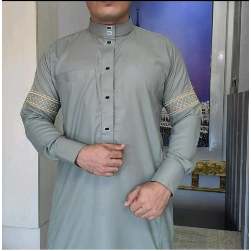 jubah pria al-faan /jubah gamis pria/jubah slimpit bordir