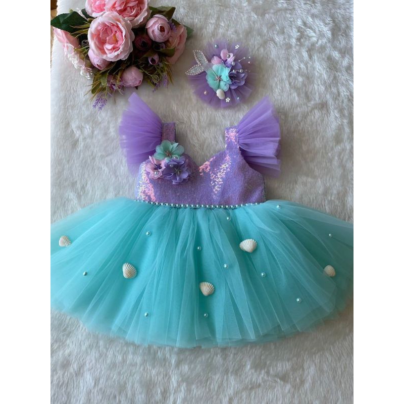 dress NAURA baju mermaid pesta anak kondangan pentas lebaran tedak sinten natal ultah bebas pilih warna