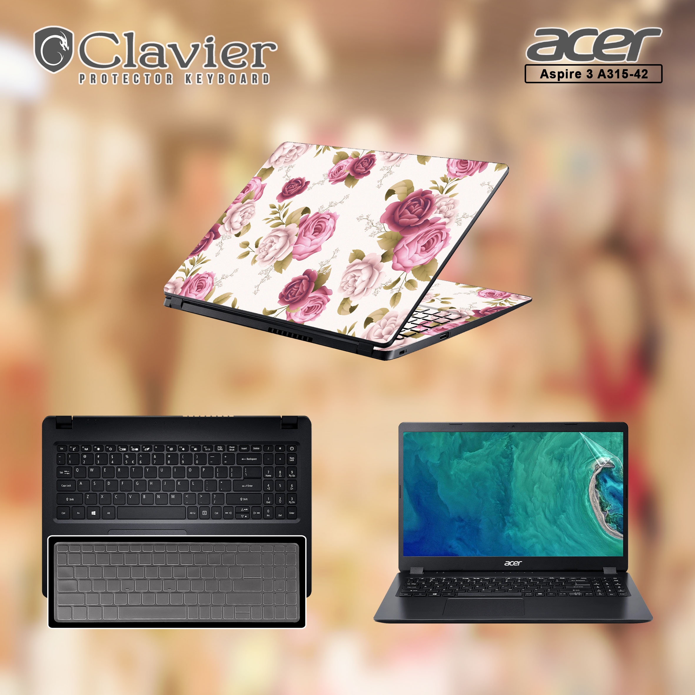 Cover Keyboard Screen Protector Garskin Laptop Anti Gores Acer Aspire 3 A315-42-RIRE R0XU R3GZ R34T 