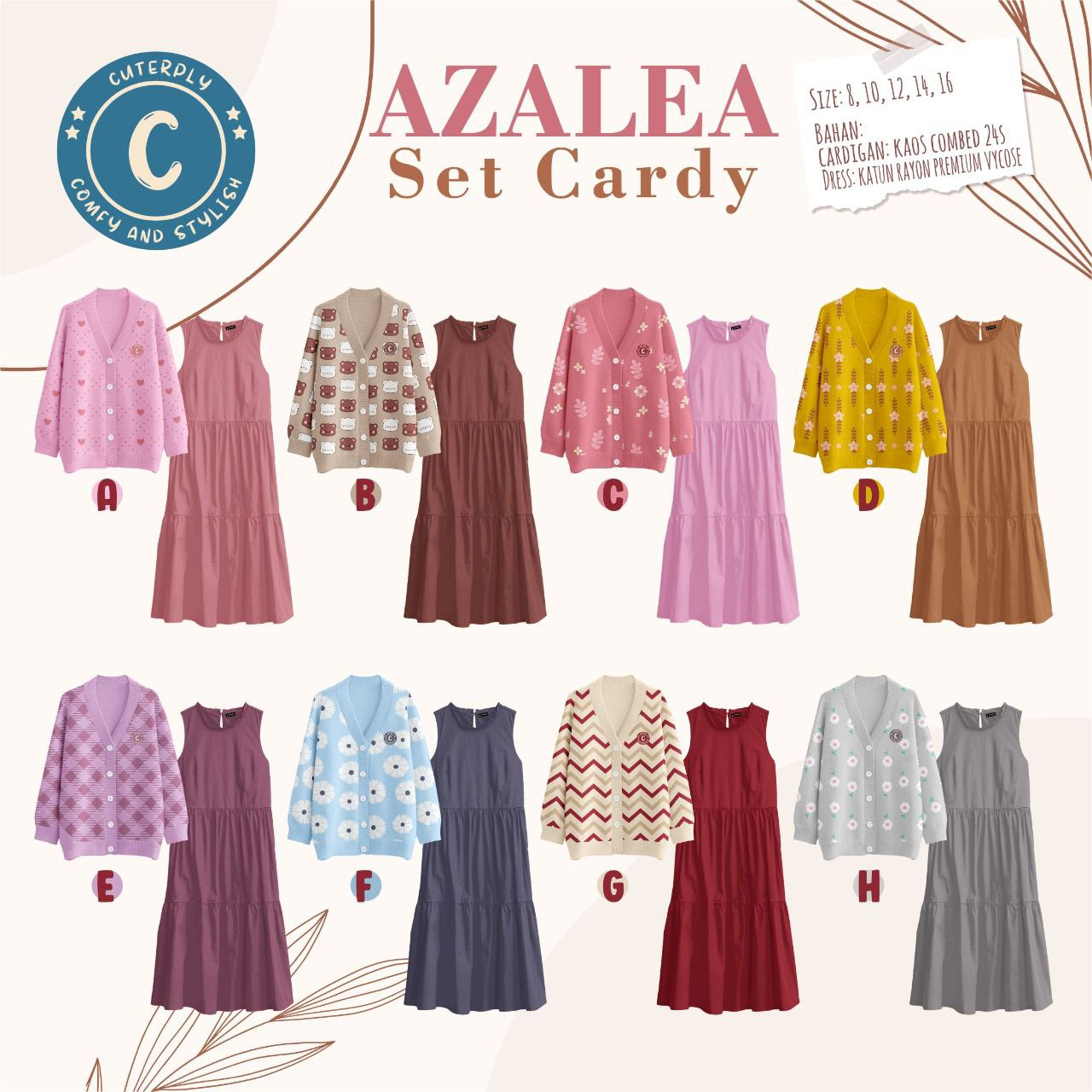 AfsheenaStore Azalea Set Cardy By Cuterply