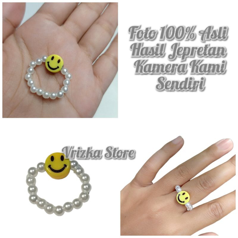 CINCIN  MUTIARA KECIL SMILE KUNING | CINCIN MANIK MANIK | CINCIN MUTIARA KECIL