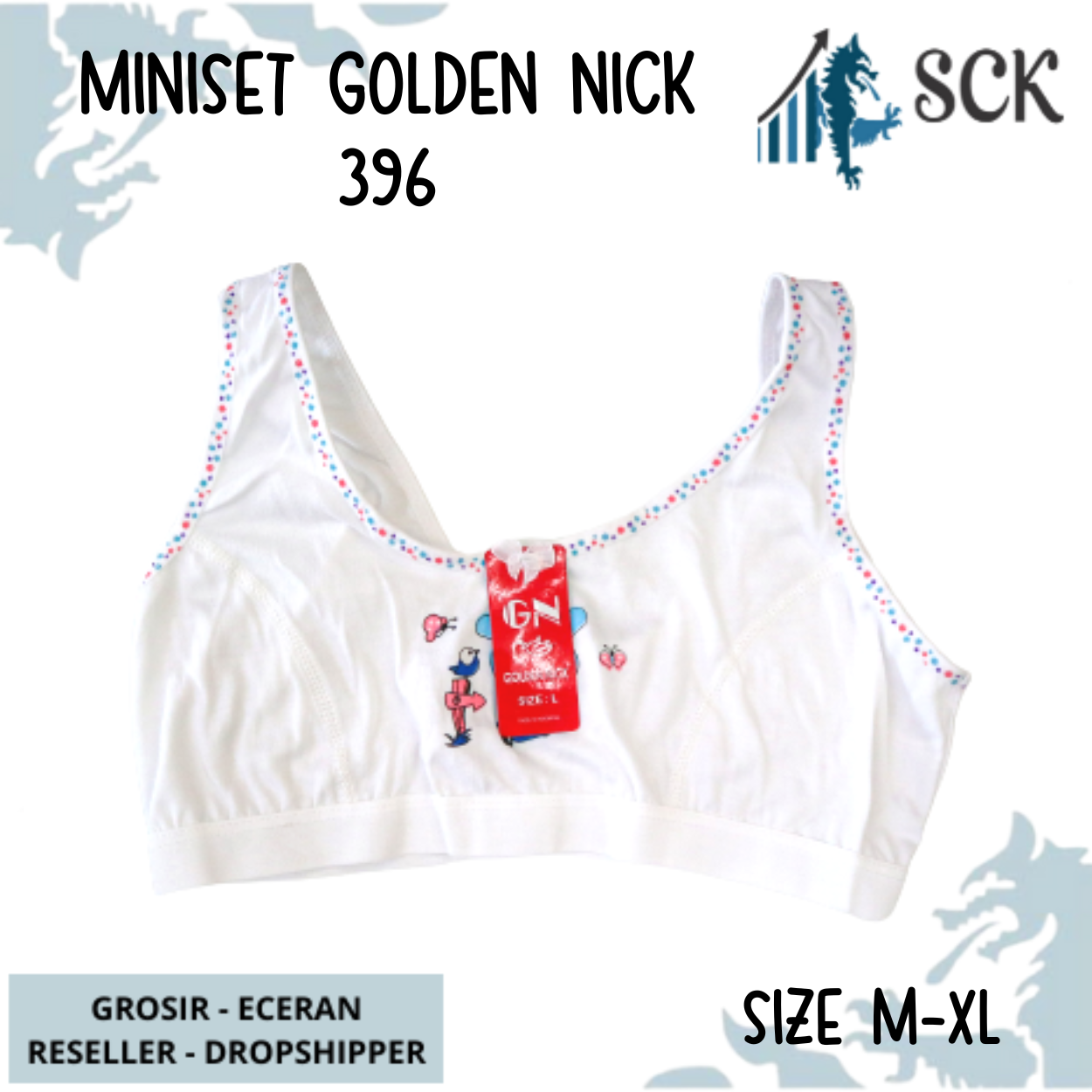 [ISI 1] Miniset GOLDEN NICK SA 396 Polos / Training BH Abg Putih / Pakaian Dalam Anak Perempuan Remaja - sckmenwear GROSIR