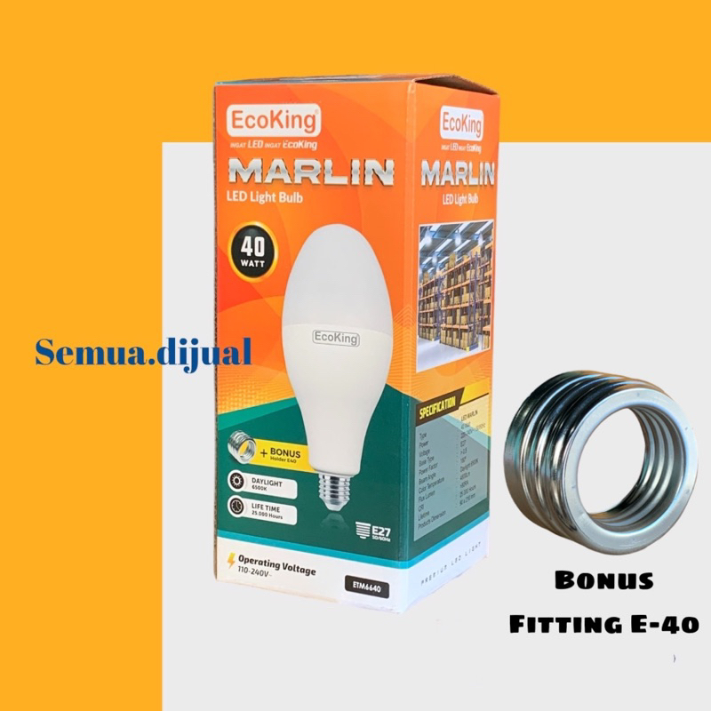 Lampu Led 40watt 50watt 80watt e27 dan e40 Marlin / Led Ecoking bisa e27 dan e40