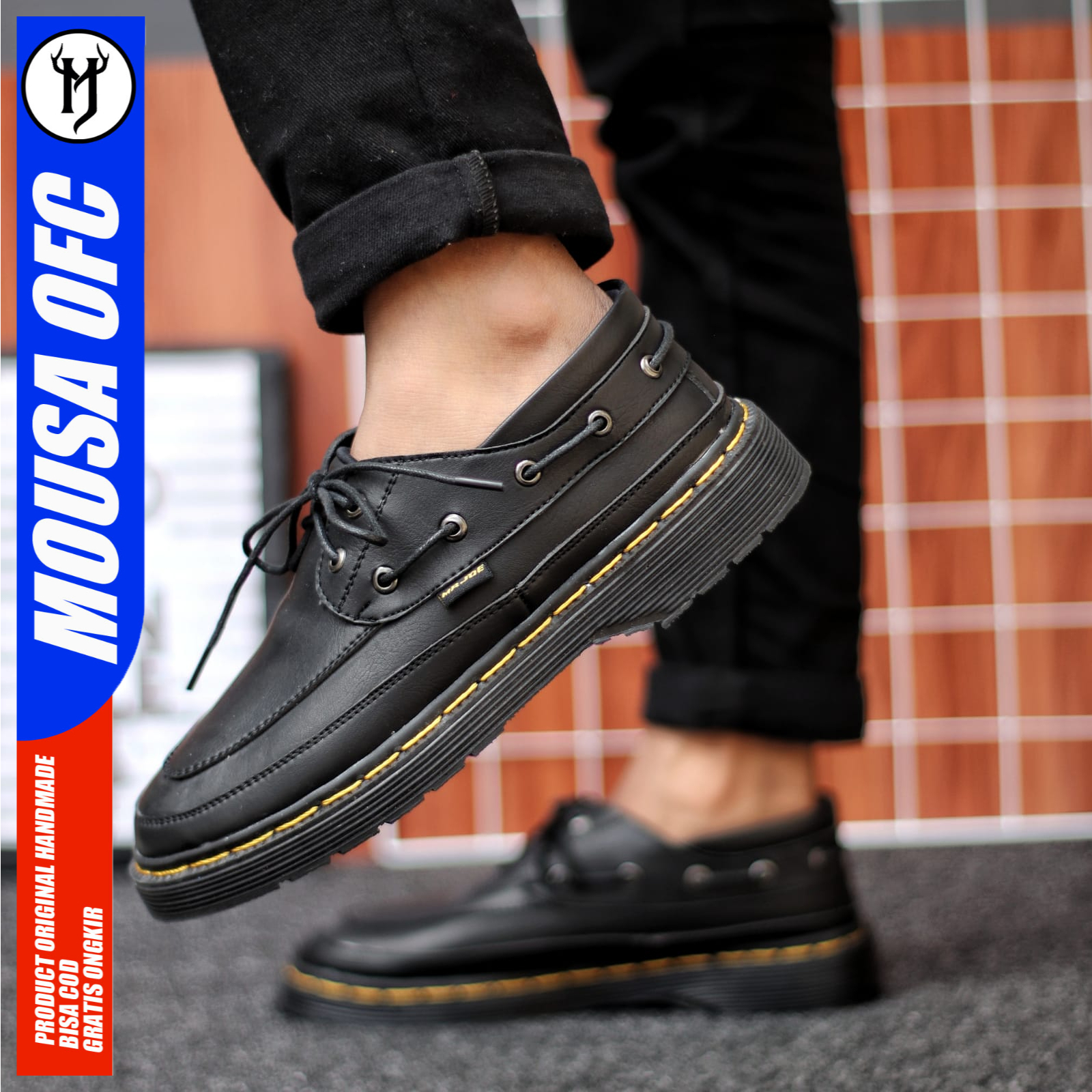 MOUSA Sepatu Docmart Formal Pantofel Sepatu Casual Kerja Pria ABR